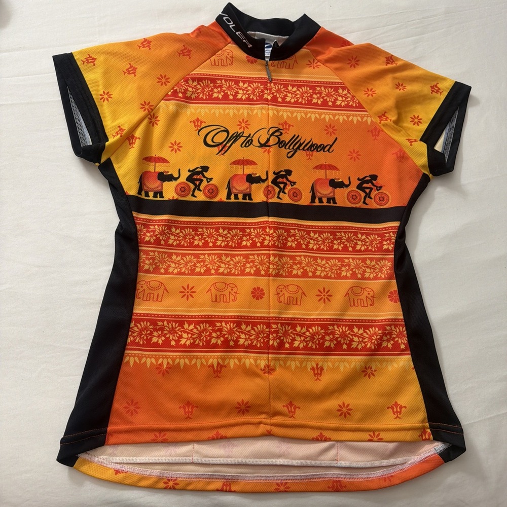Voler Cycling Jersey Bike Shirt Athletic Jersey Off To Bollywood XL Orange Clean